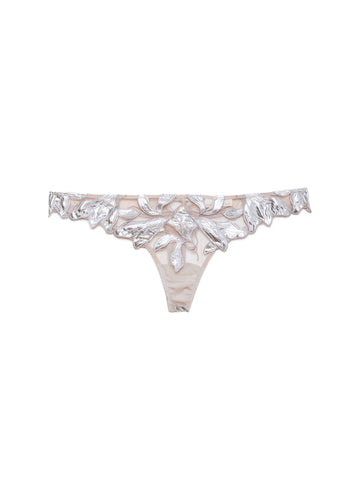 Platinum - Lily Embroidery Hipster Thong | Fleur du Mal
