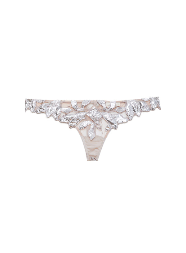 Platinum - Lily Embroidery Hipster Thong | Fleur du Mal