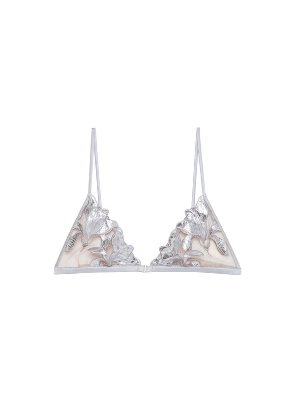 Platinum - Lily Embroidery Triangle Bra | Fleur du Mal