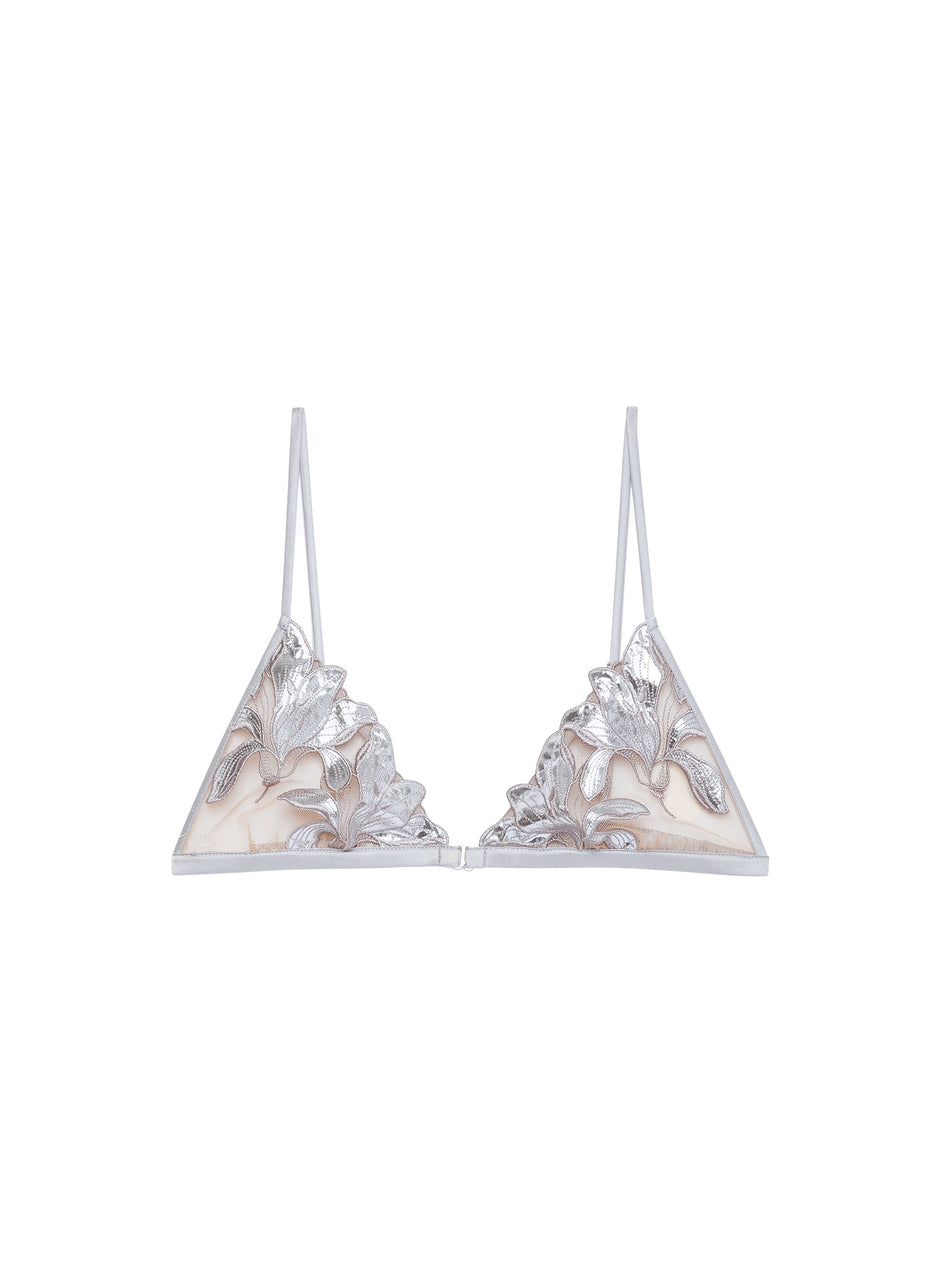 Platinum - Lily Embroidery Triangle Bra | Fleur du Mal