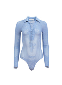 Lace Pointelle Collared Bodysuit