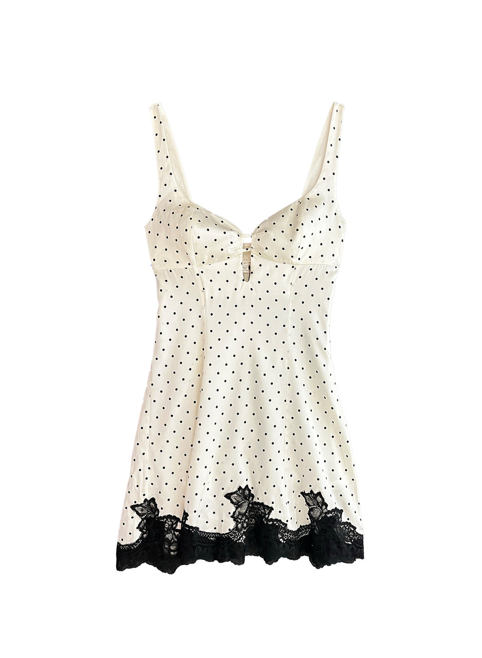 Ivory dot - Polka Dot Keyhole Dress | Fleur du Mal