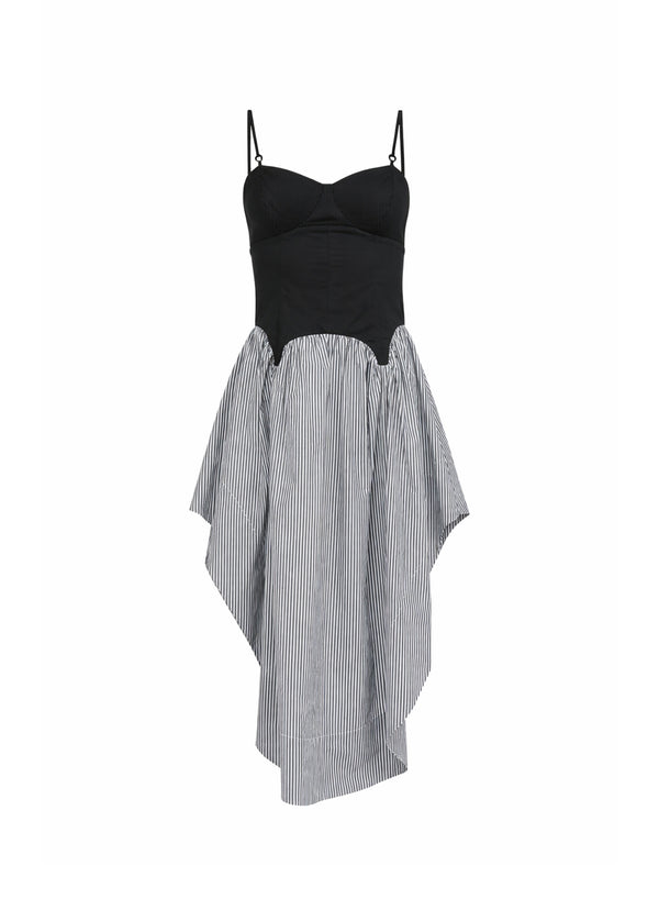 Black stripe - Poplin Corset Dress | Fleur du Mal