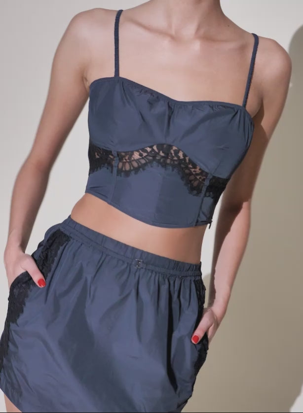 Shadow - Nylon &amp; Lace Bustier | Fleur du Mal