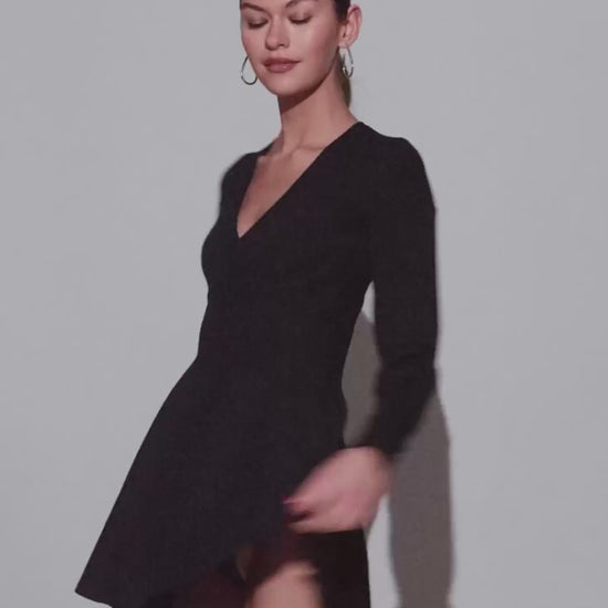 V-Neck Flared Corset Dress-video