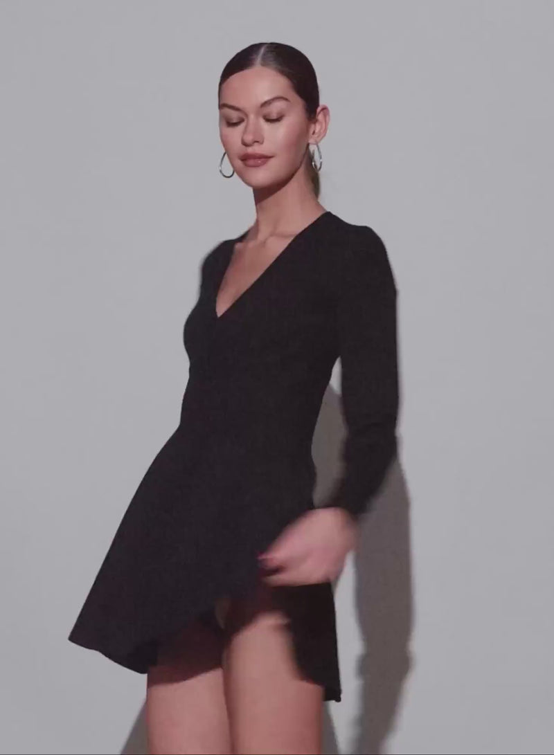 V-Neck Flared Corset Dress-video