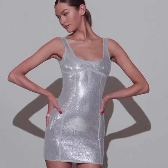 video- Sequin Knit Bodycon Dress