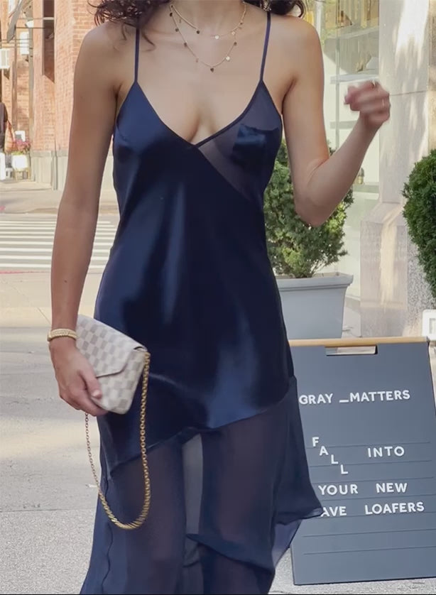 Caspian blue - Chiffon &amp; Satin Slip | Fleur du Mal