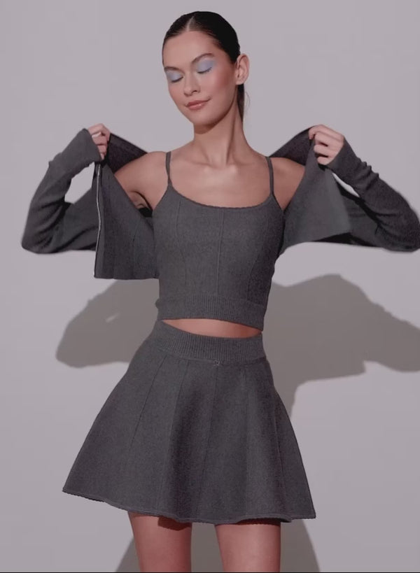 Dark heather grey - Knit Corset Top | Fleur du Mal