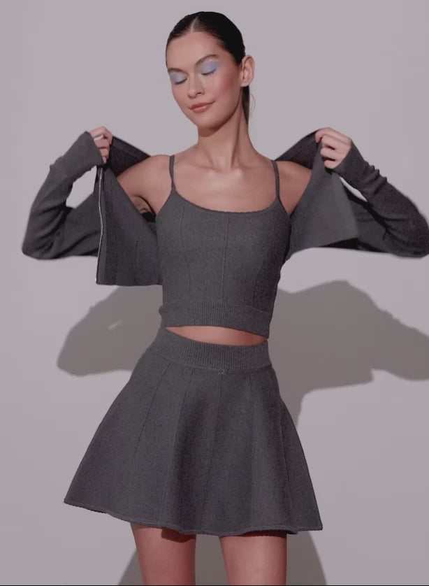 Dark heather grey - Knit Corset Top | Fleur du Mal