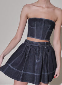 Denim Cropped Bustier