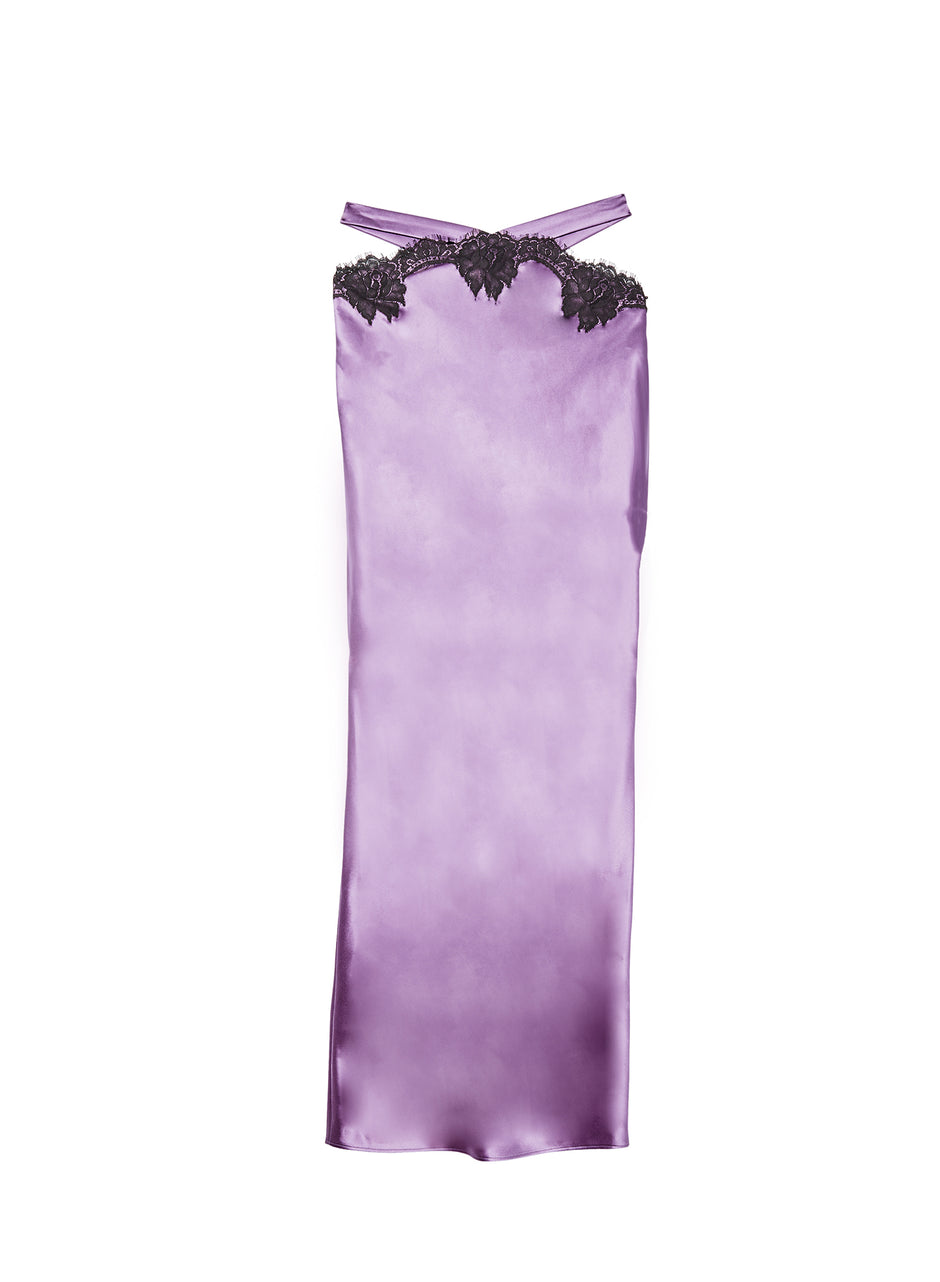 Purple haze - Silk &amp; Lace Cutout Skirt | Fleur du Mal