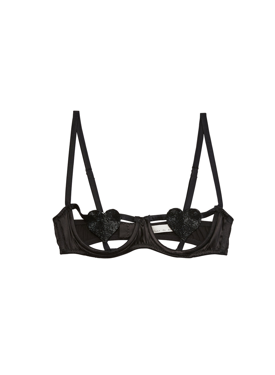 Black - Queen of Hearts Balconette | Fleur du Mal