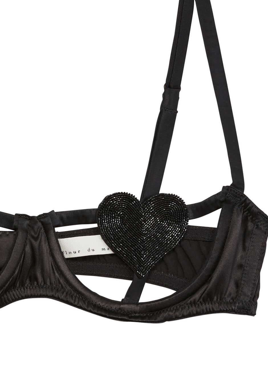 Black - Queen of Hearts Balconette | Fleur du Mal