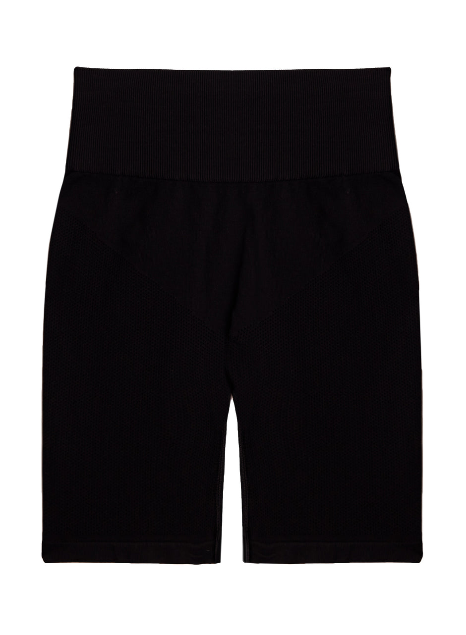 Black - Le Body Perforated Knit Bike Shorts | Fleur du Mal