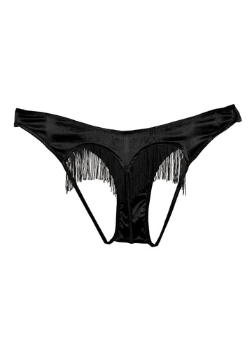 Black - Fringe Ouvert Heart Shaped Panty | Fleur du Mal