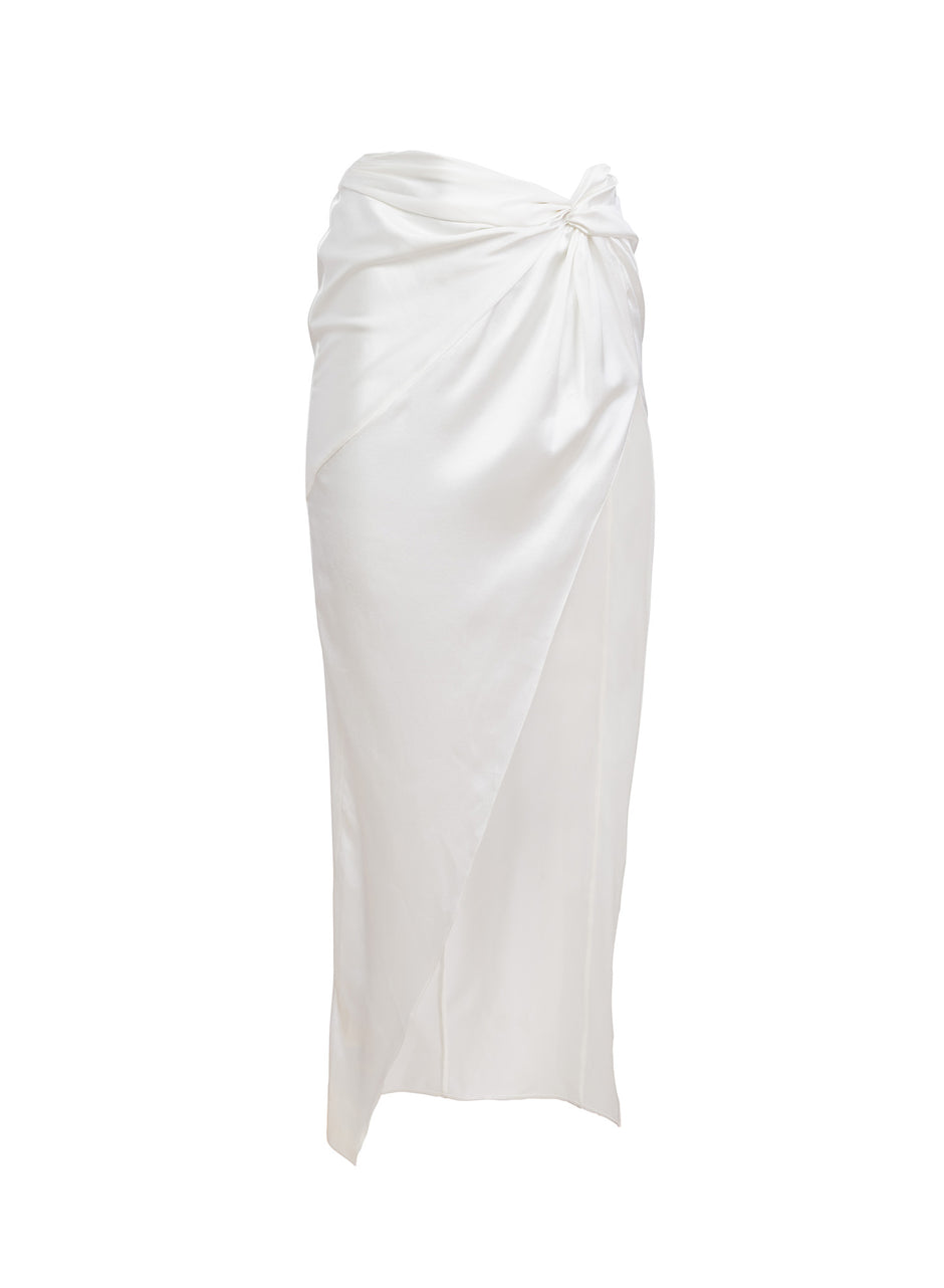 Ivory - Silk Twist Knot Skirt | Fleur du Mal