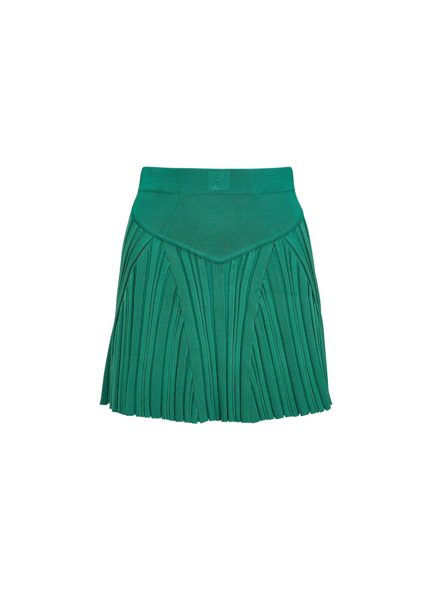 Rib Flared Skirt-Green-fleur du mal