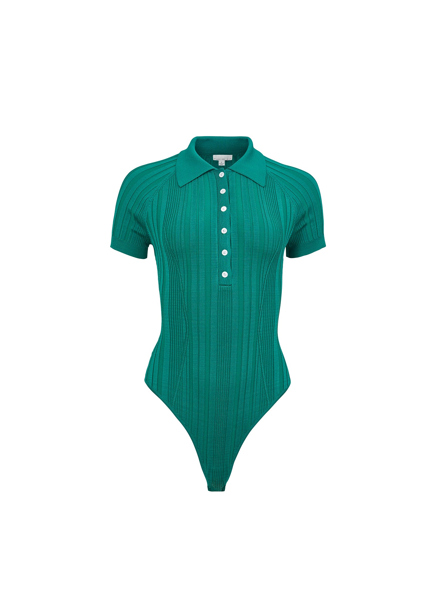 Rib Polo Bodysuit-green- fleur du mal