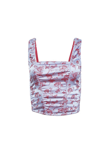 Blue mist - Rose Jacquard Corset Top | Fleur du Mal