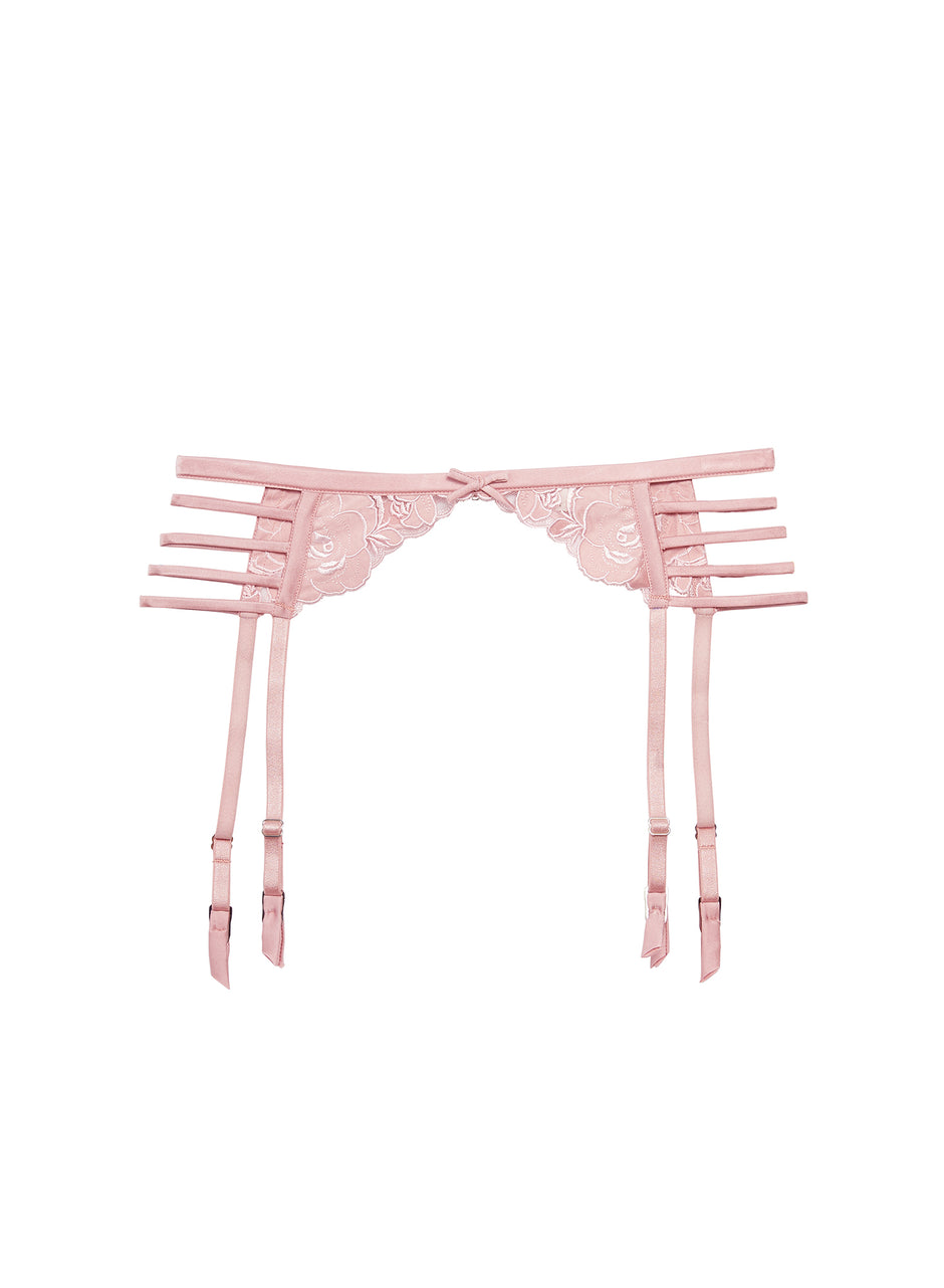 Rose pink - Rose Logo Embroidery Garter Belt | Fleur du Mal