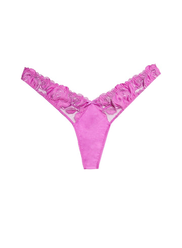 Sequin Violet Embroidery Ouvert Panty