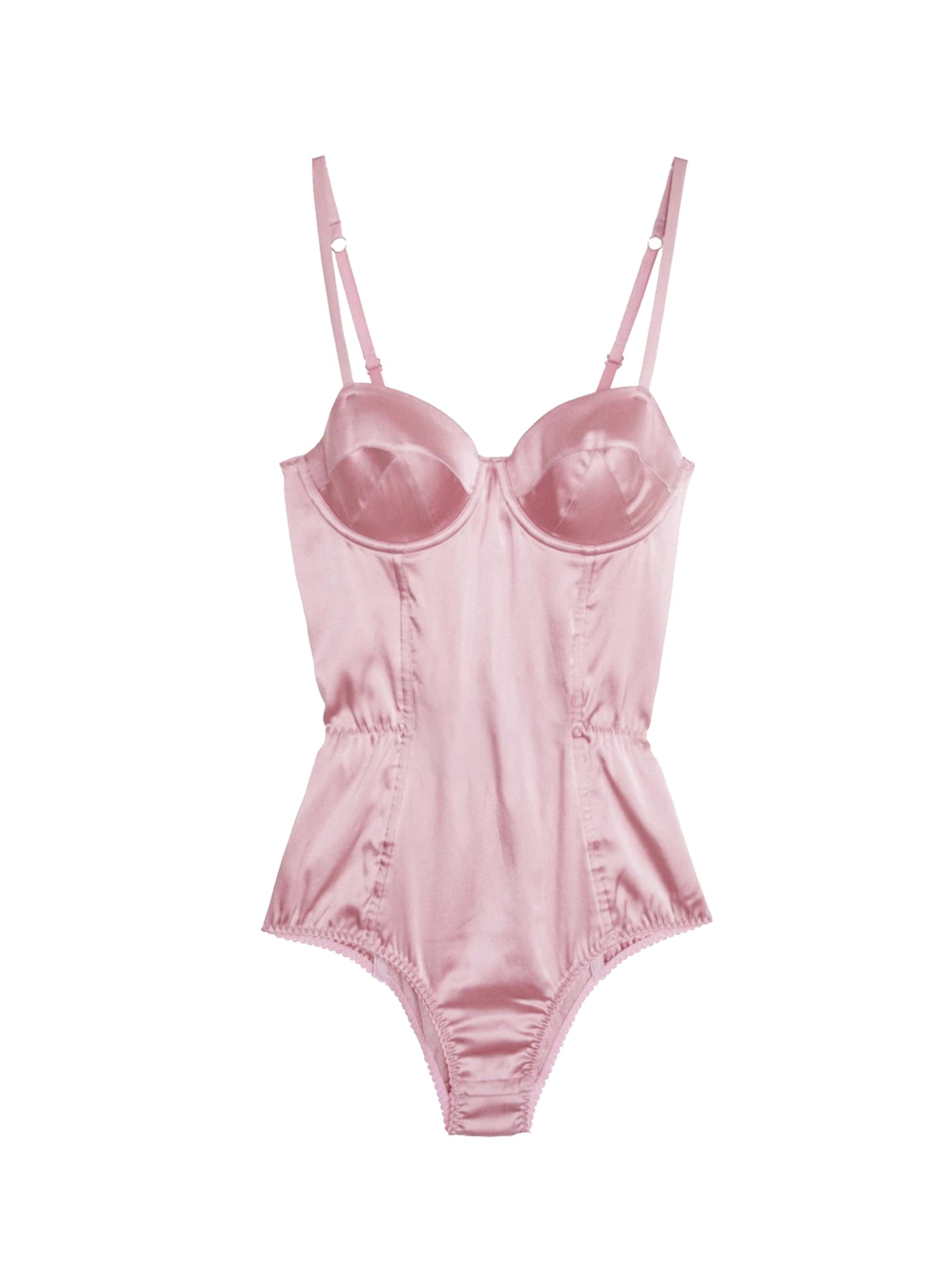 Satin Bullet Bodysuit in rose pink-flat- fleur du mal