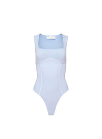 Organic Cotton Scoop Neck Bodysuit- light blue-fleur du mal