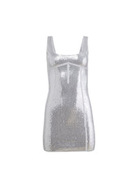Sequin Knit Bodycon Dress in platinum