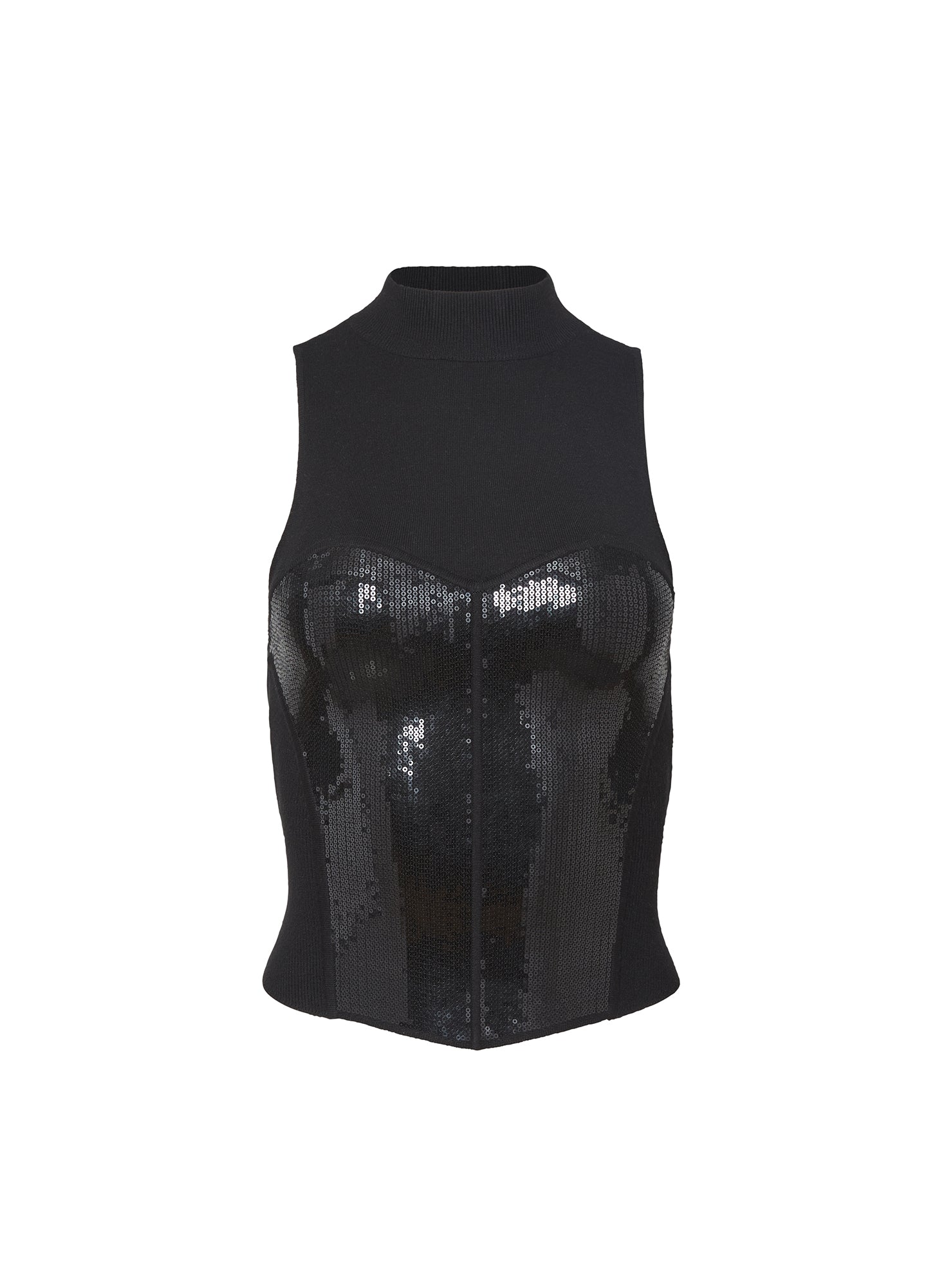 Sequin Knit Top in black- Fleur Du Mal