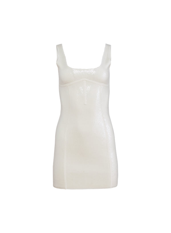 Ivory - Sequin Knit Bodycon Dress | Fleur du Mal