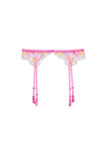 Pink desire - Sequin Hibiscus Garter Belt | Fleur du Mal