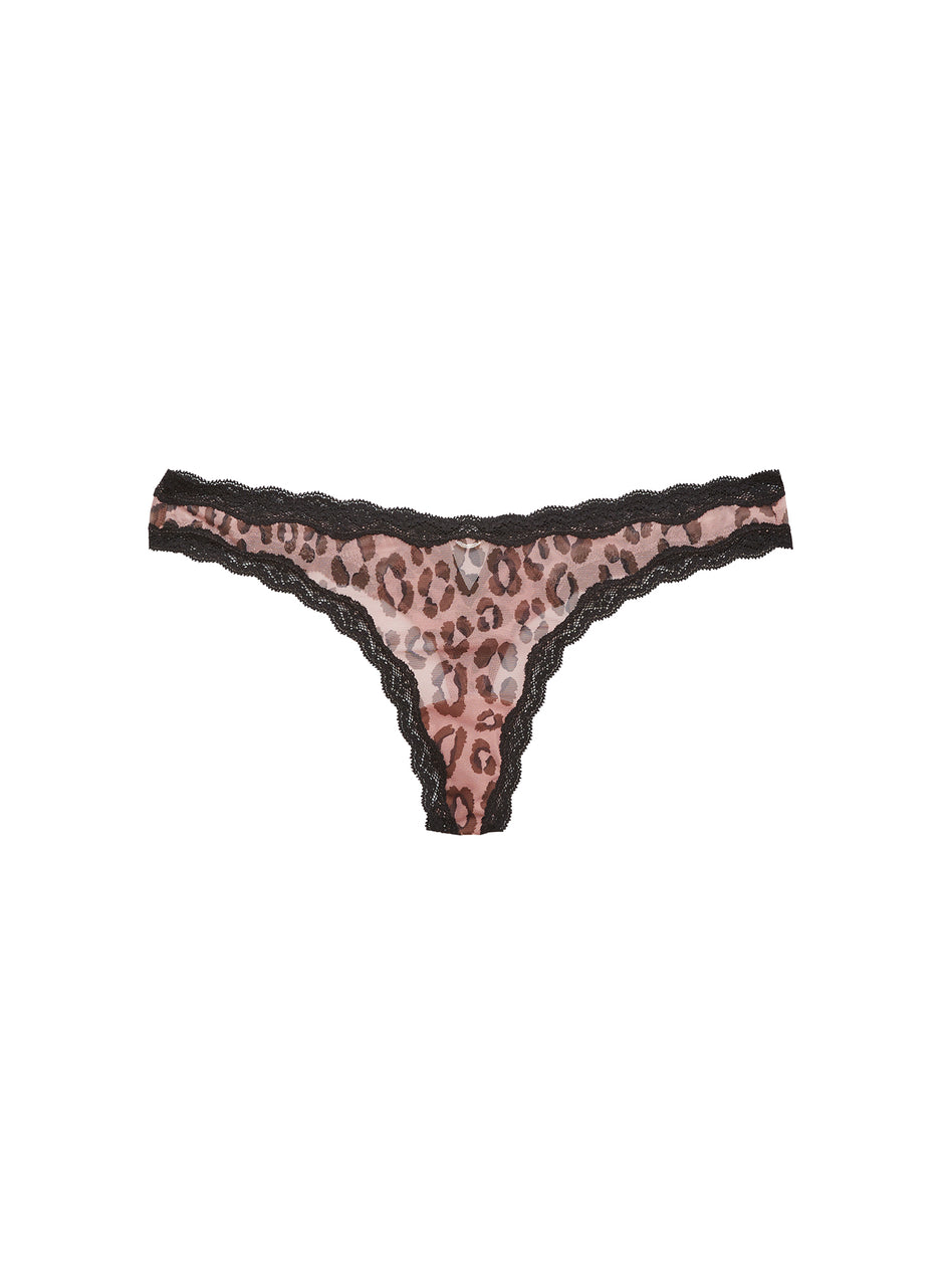 Leopard print - Sheer Tulle Thong | Fleur du Mal