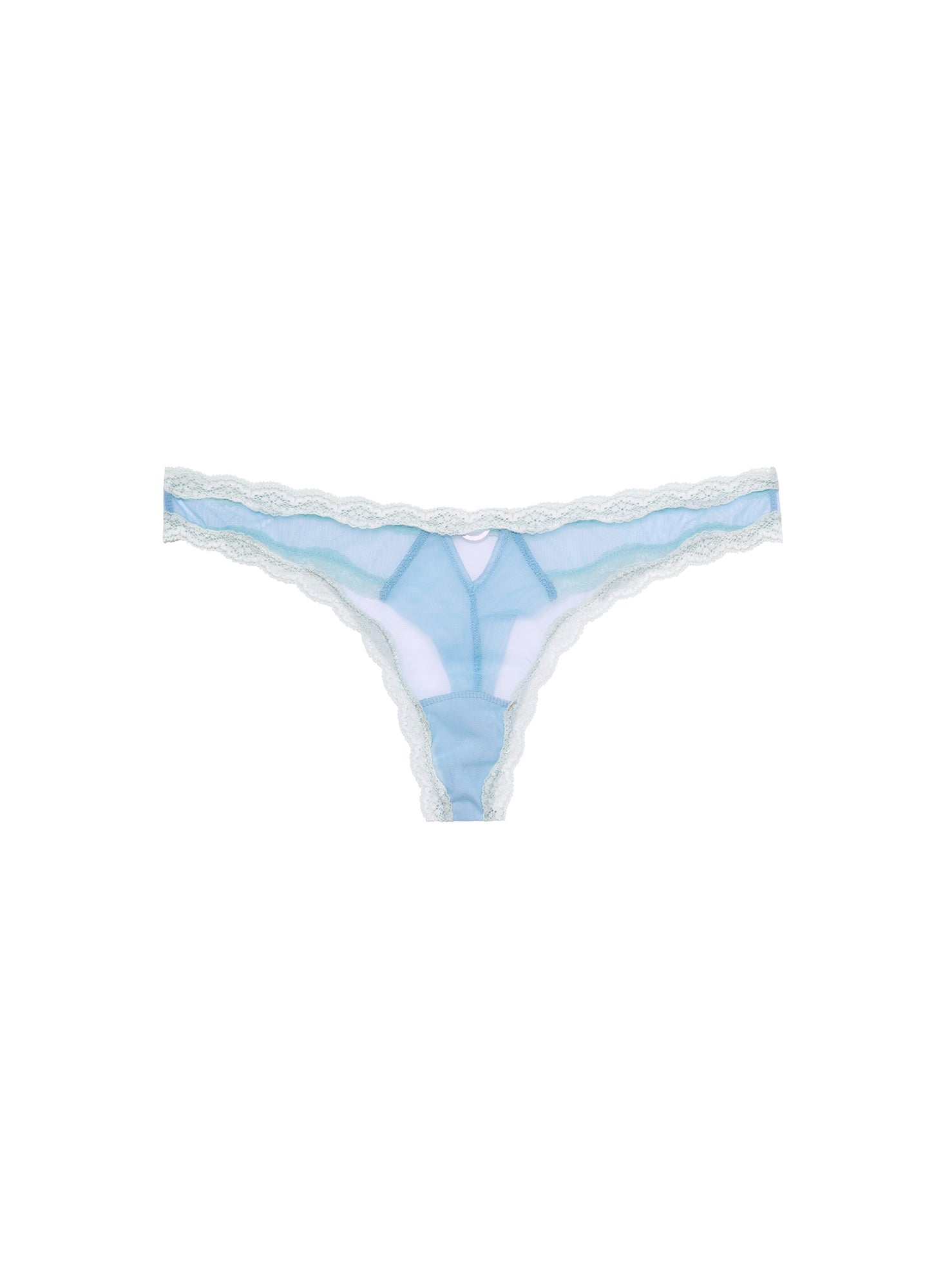 Sheer Tulle Thong- light blue-Fleur du Mal-flat
