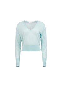 Sheer Knit V-Neck Sweater- fleur du mal