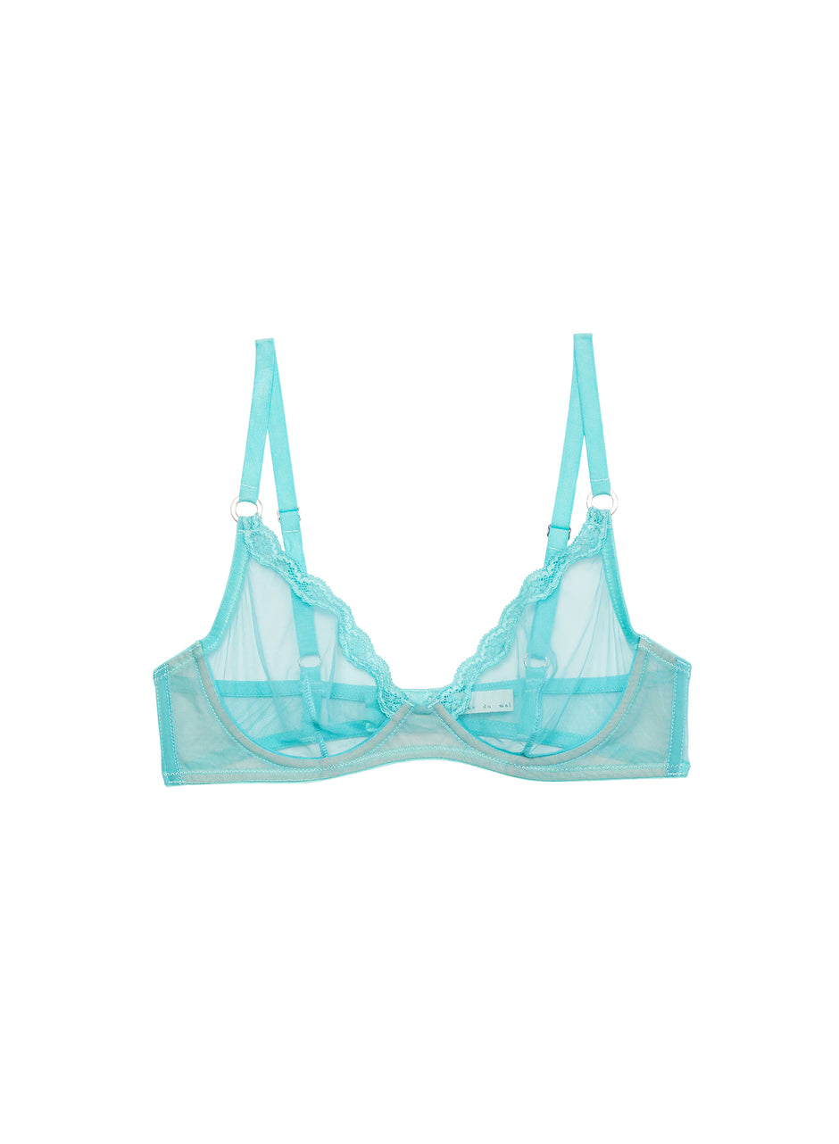 Bright jade - Sheer Tulle Demi Bra | Fleur du Mal