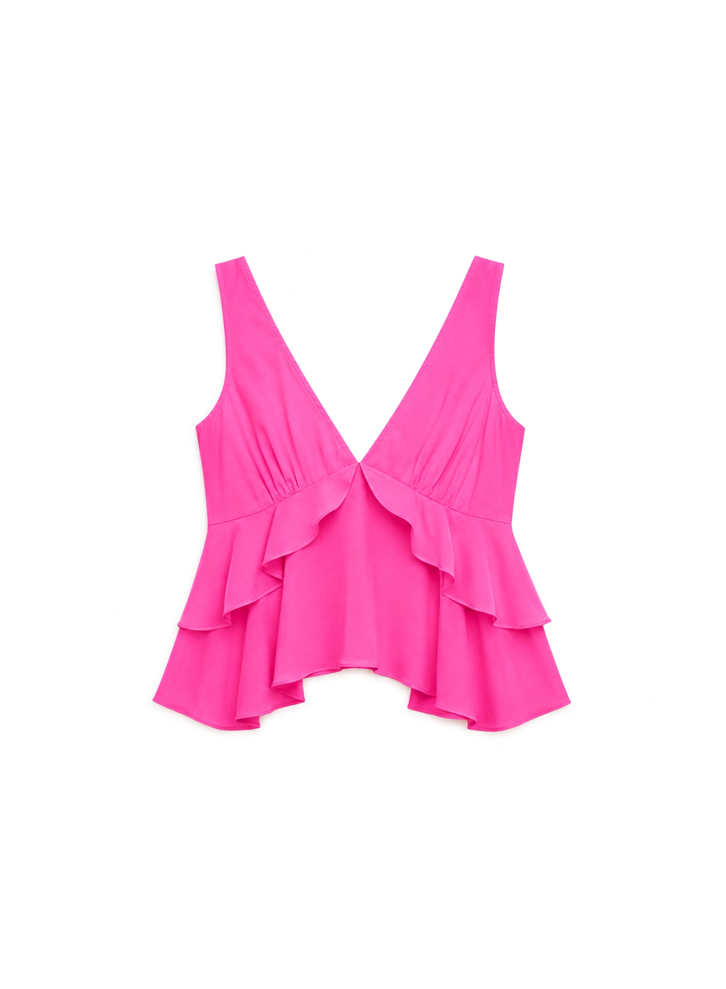 Silk Ruffle Top- pink-Fleur du Mal