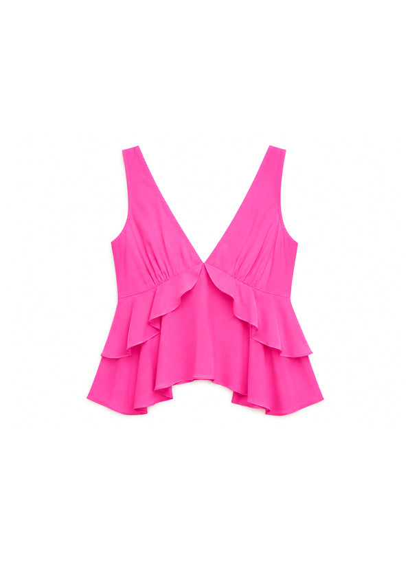 Wild pink - Silk Ruffle Top | Fleur du Mal