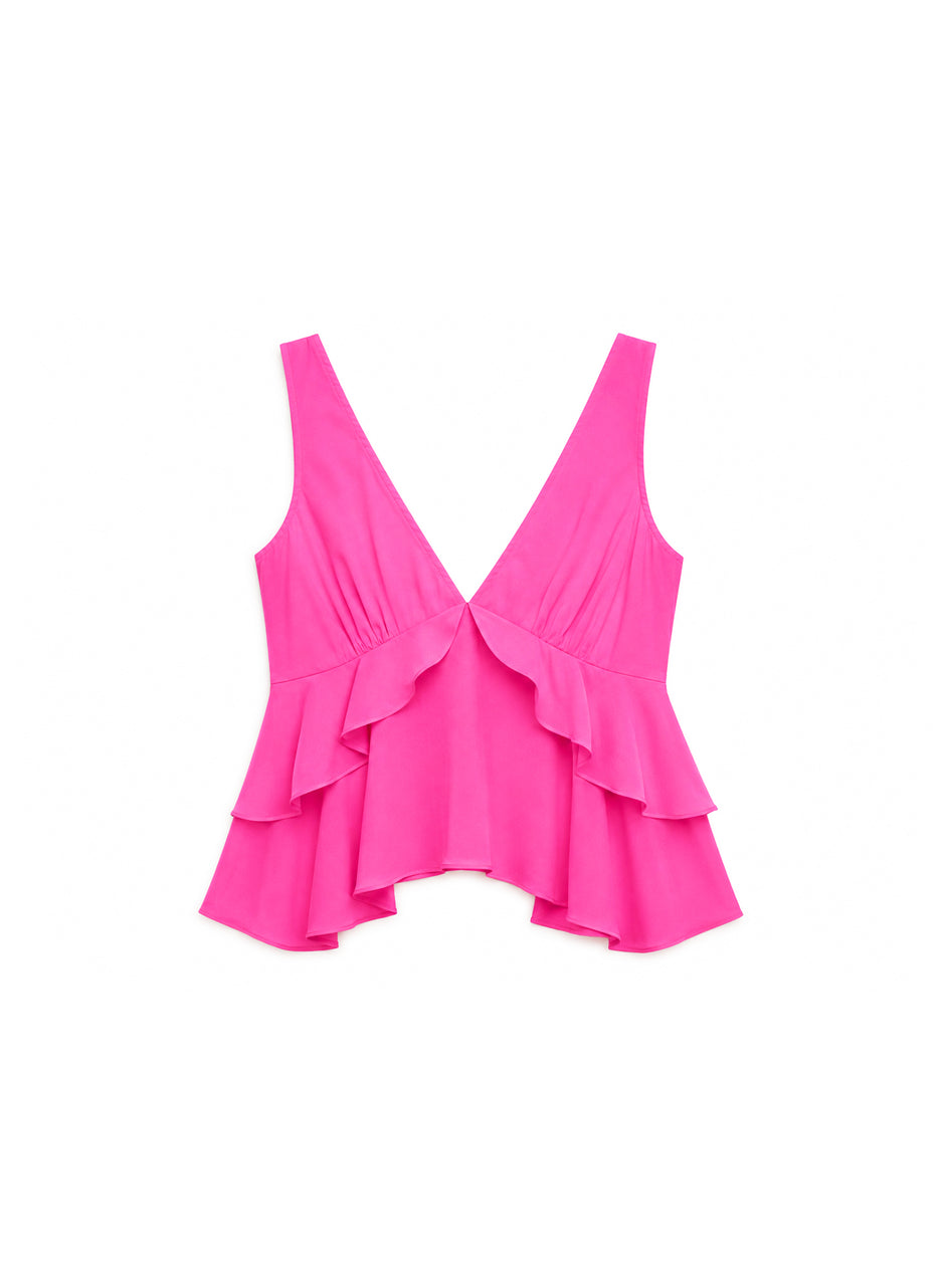 Wild pink - Silk Ruffle Top | Fleur du Mal