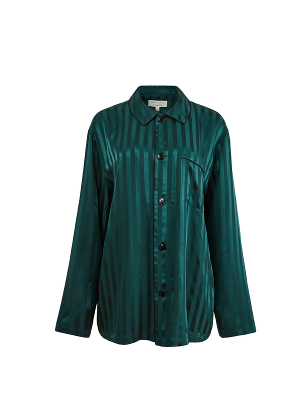 The maker green - Silk Jacquard PJ Top | Fleur du Mal