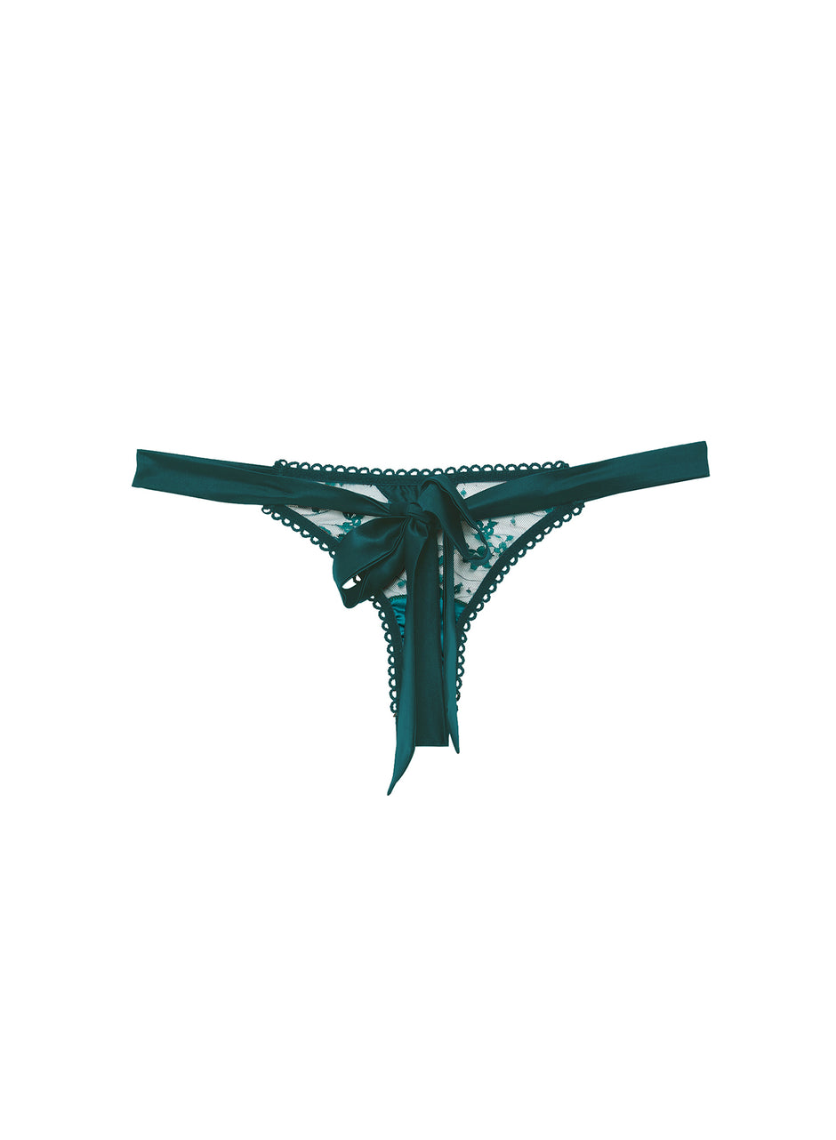 Crystal teal - Untie Me Thong | Fleur du Mal