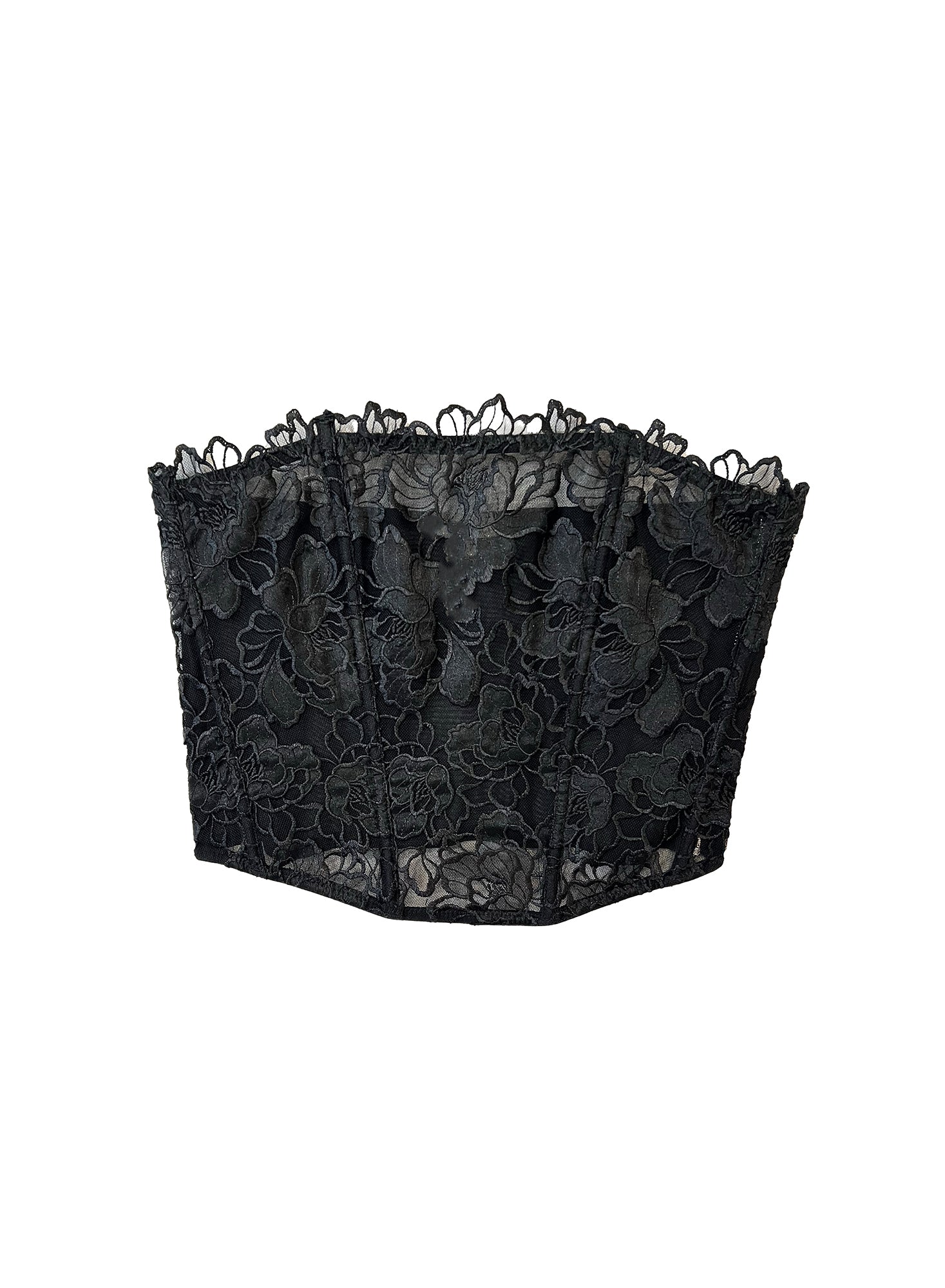 ASOS DESIGN Celia premium embroidery corset in black - ShopStyle Tops