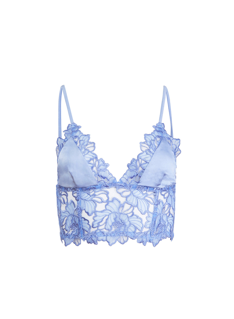 Horizon - Whitney Embroidery Longline Triangle Bra | Fleur du Mal