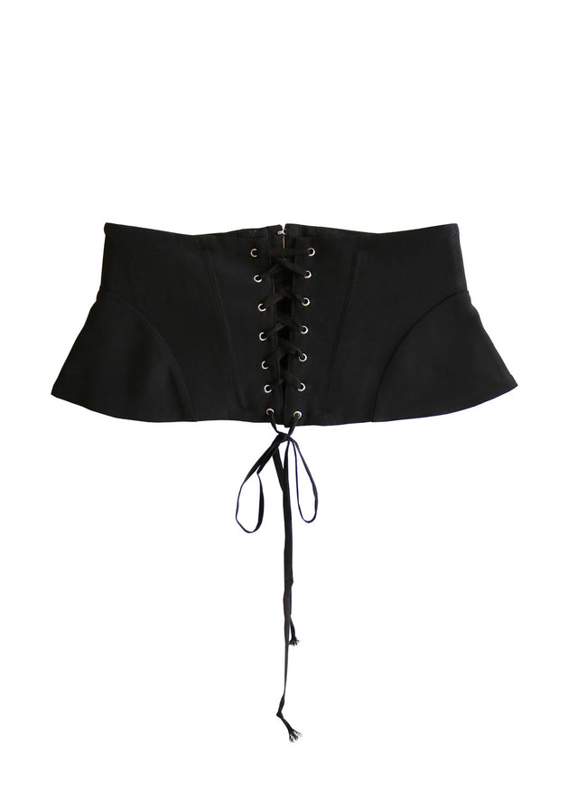 Black - Lacing Corset Belt | Fleur du Mal