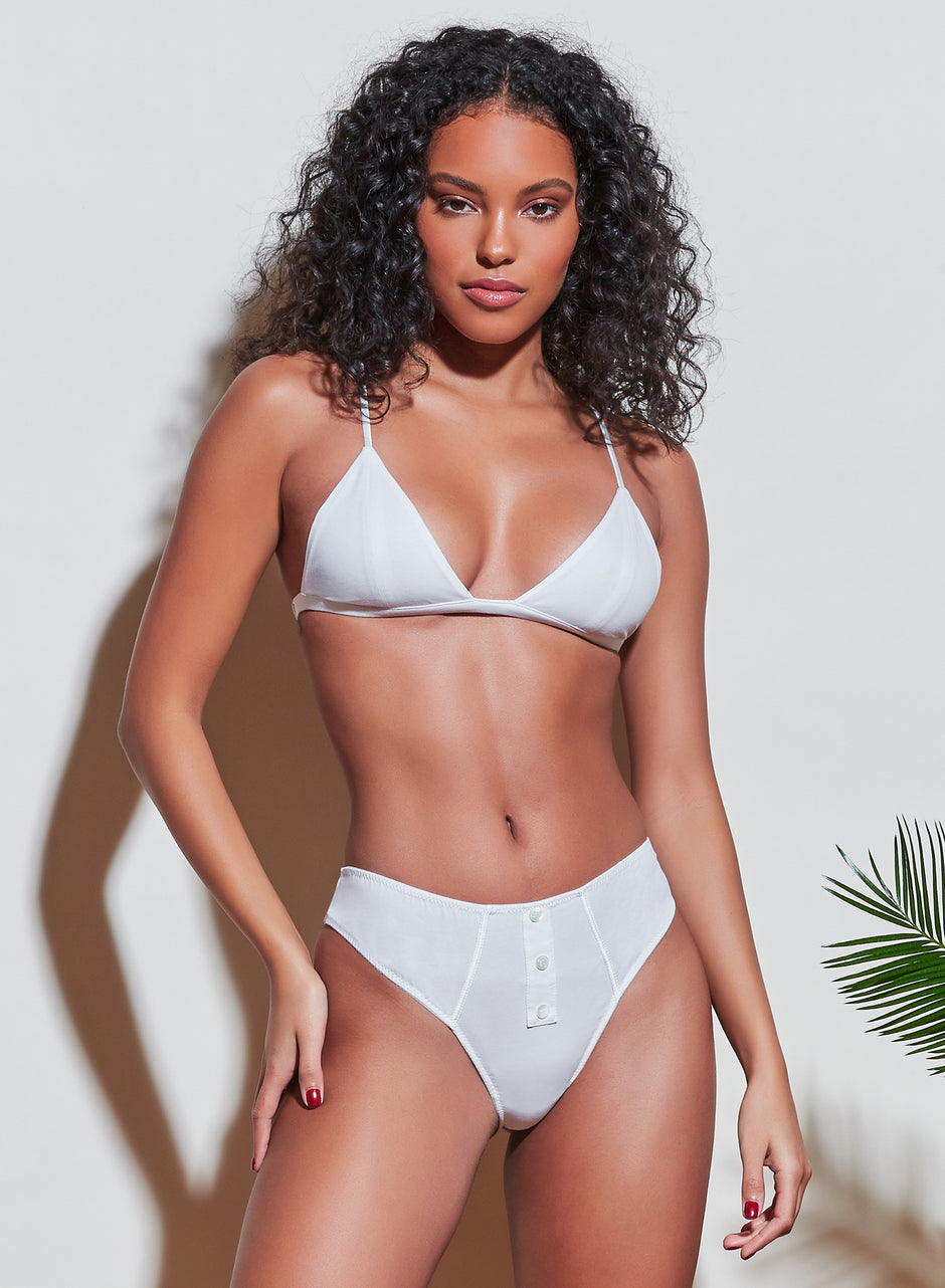 Ivory - Organic Cotton Luxe Triangle Bra | Fleur du Mal