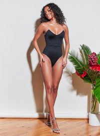 Strapless V-Neck One Piece