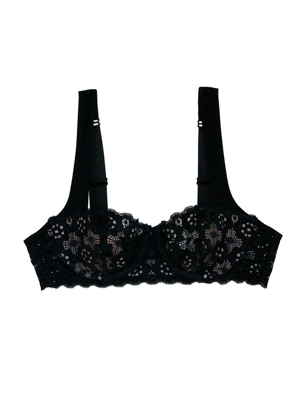 Crochet Lace Longline Bralette - Black - Wildflower Daydreams