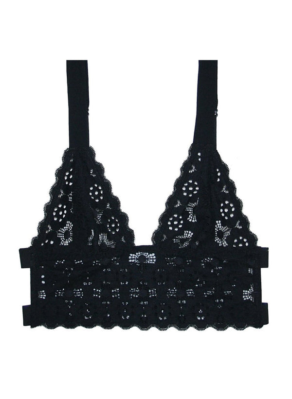 Microfibre and lace triangle bra in Black DIM Fleur