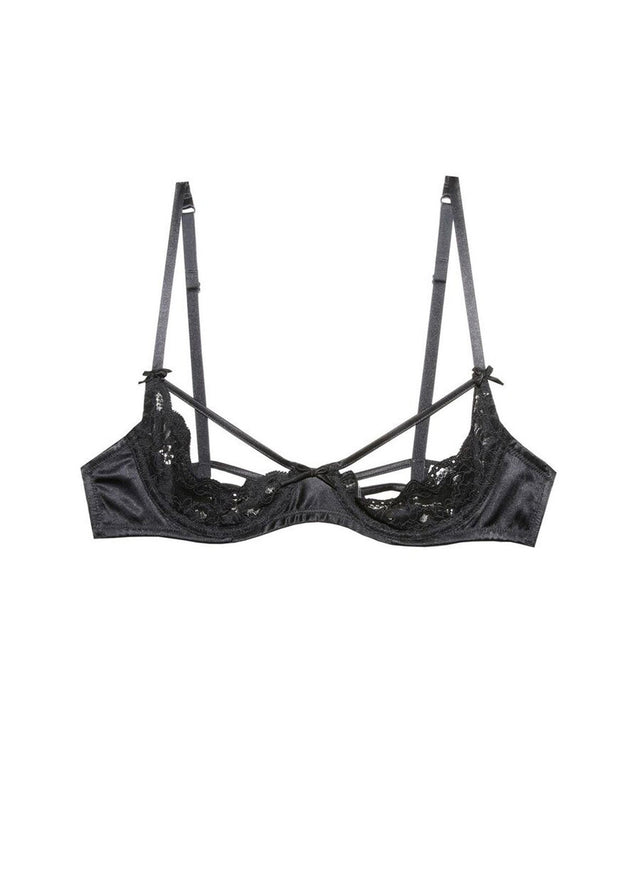 Black - Charlotte Peekaboo Bra | Fleur du Mal