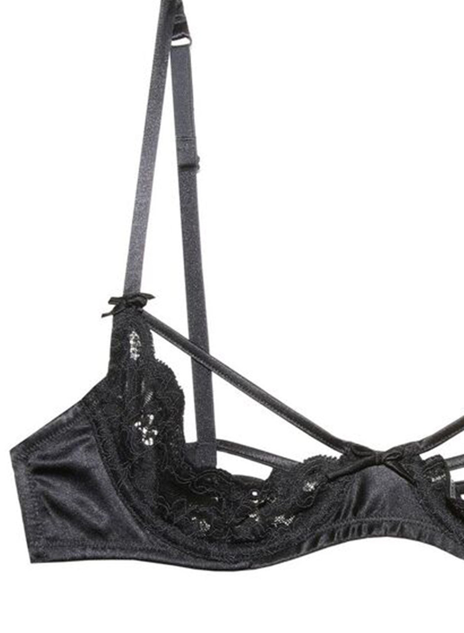 Black - Charlotte Peekaboo Bra | Fleur du Mal